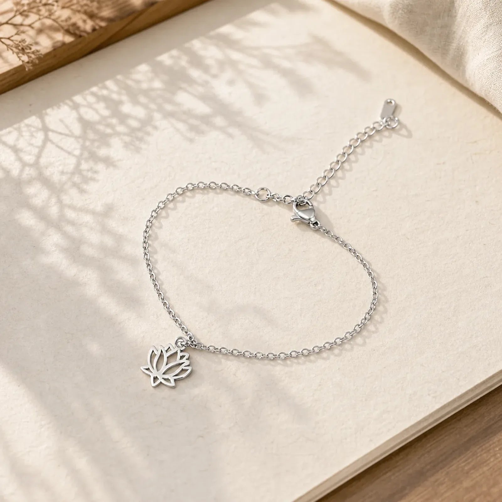 Lotus Pattern Titanium Steel Enlightenment Bracelet featuring Lotus, Titanium Steel, Lotus Symbol