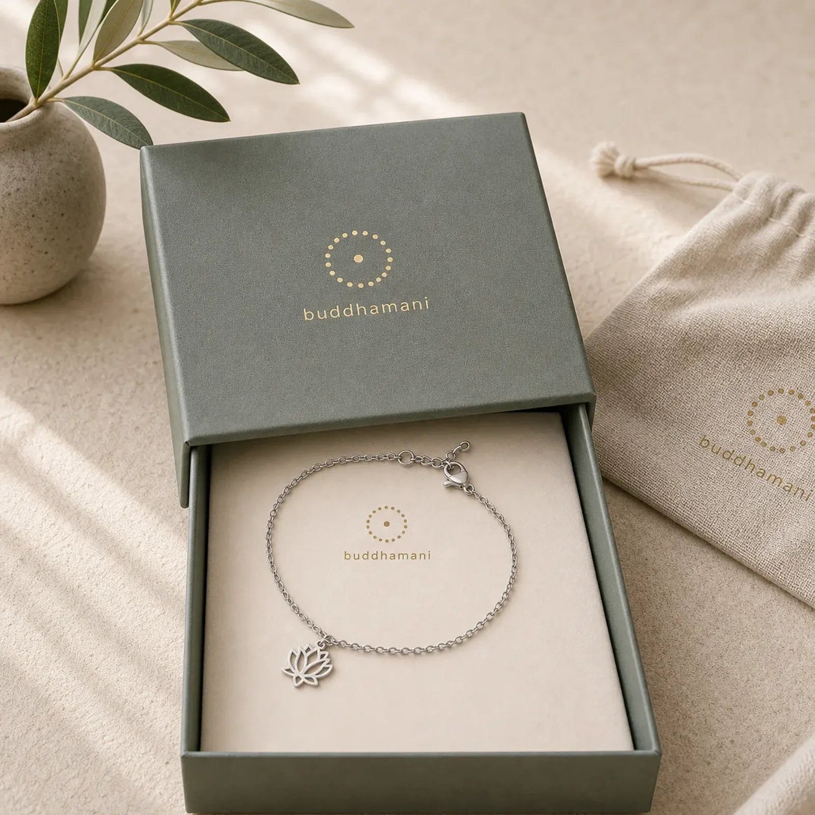 Lotus Pattern Titanium Steel Enlightenment Bracelet featuring Lotus, Titanium Steel, Lotus Symbol
