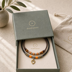 Love Heart Pattern Bead Healing Necklace Pendant Bracelet featuring Copper