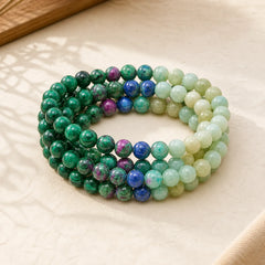 Love Self Green Series Calm Balance Support Bracelet featuring Amazonite, Green Tiger Eye, Tiger Eye