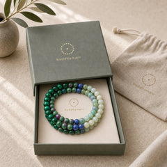 Love Self Green Series Calm Balance Support Bracelet featuring Amazonite, Green Tiger Eye, Tiger Eye