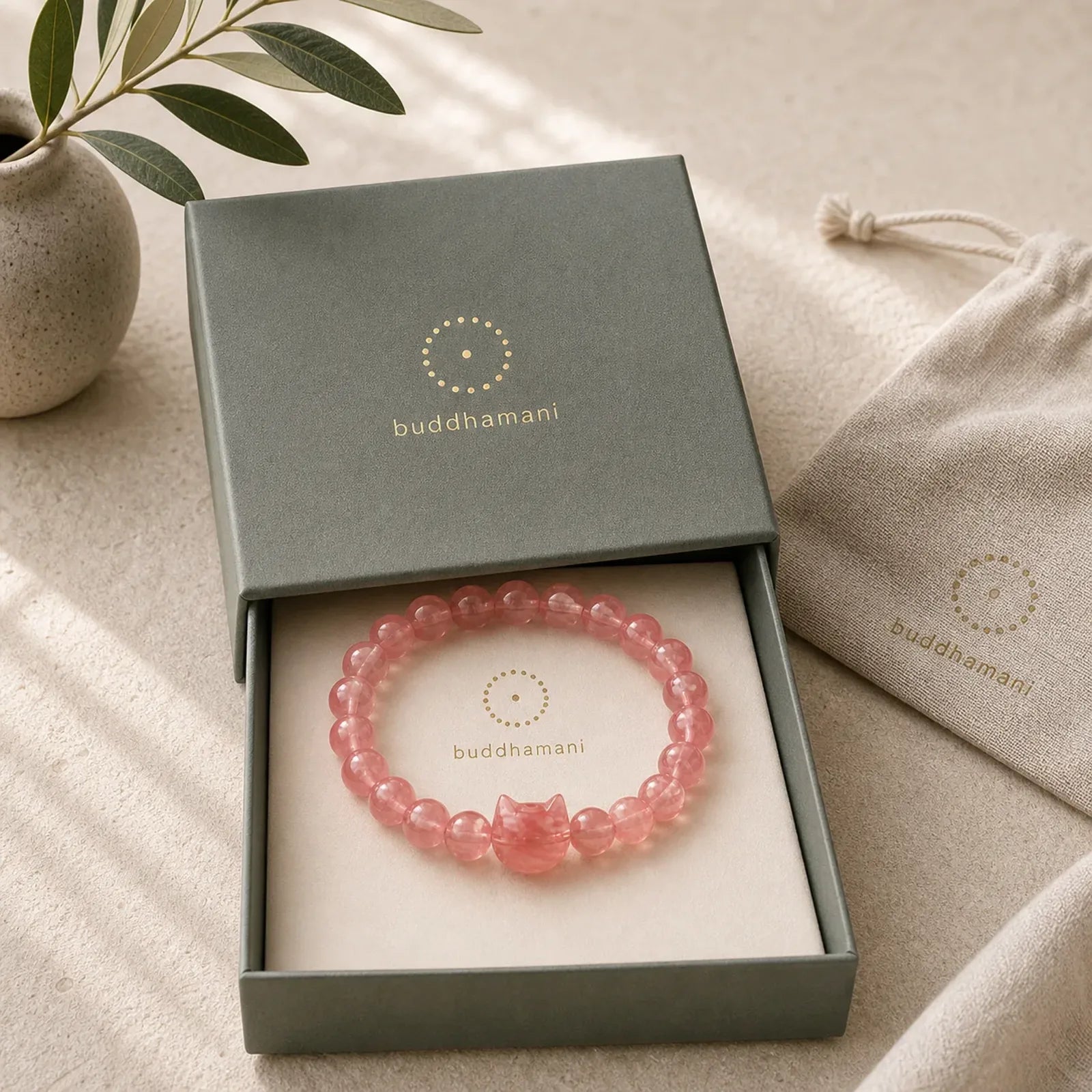 Lovely Cat Head Red Agate Spiritual Beads Bracelet featuring Red Agate
