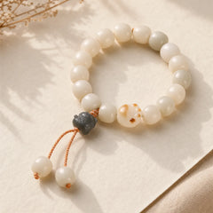 Lucky Cat Bodhi Seed Cat Paw Peace Bracelet featuring Bodhi Seed