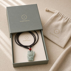 Lucky Cat Jade Abundance Necklace Pendant featuring Jade