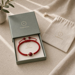 Lucky Cinnabar Bead Blessing Red String Bracelet featuring Cinnabar, Red String