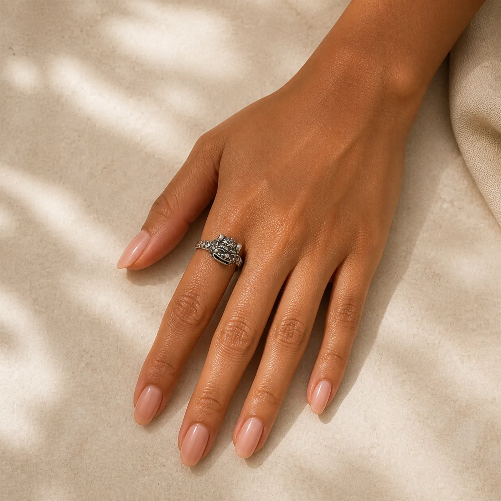 Lucky FengShui PiXiu Copper Coin Rotatable Ring featuring Pixiu, Copper