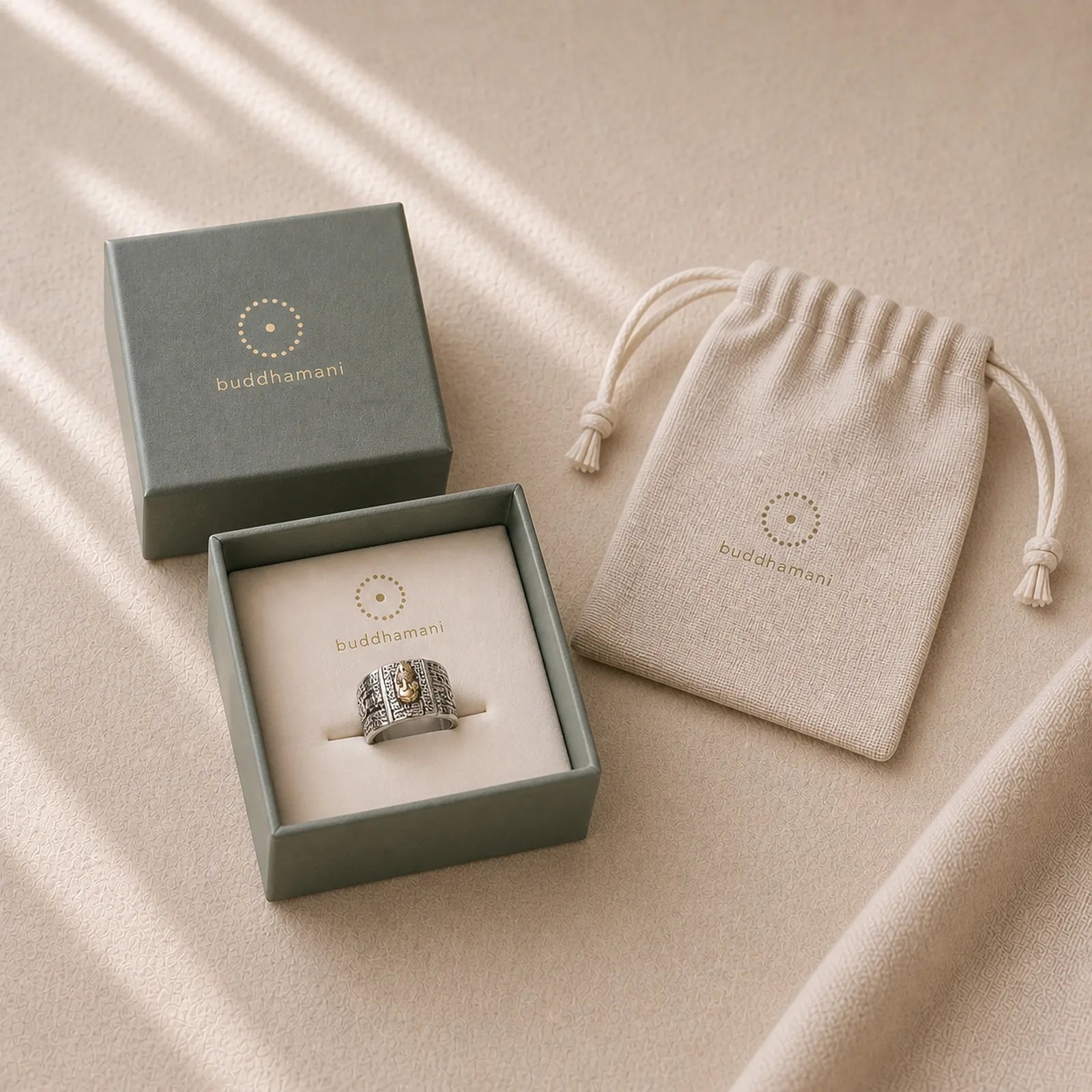 Lucky FengShui PiXiu Wealth Prayer Wheels Couple Ring featuring Pixiu, Dragon, Silver