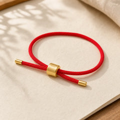 Lucky Red String Bracelet featuring Red String, Copper, Silver