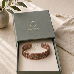 Lucky Tree Of Life Balance Magnetic Adjustable Cuff Bracelet Bangle featuring The Tree of Life, Copper