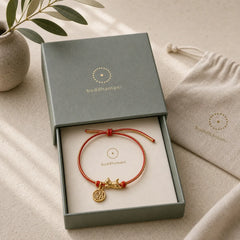 Lying-Down Cat Fu Character Copper Red String Hand-Woven Prosperity Bracelet featuring Fu Character, Copper, Red String