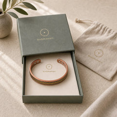 Magnetic Copper Balance Adjustable Cuff Bracelet Bangle Ring featuring Copper