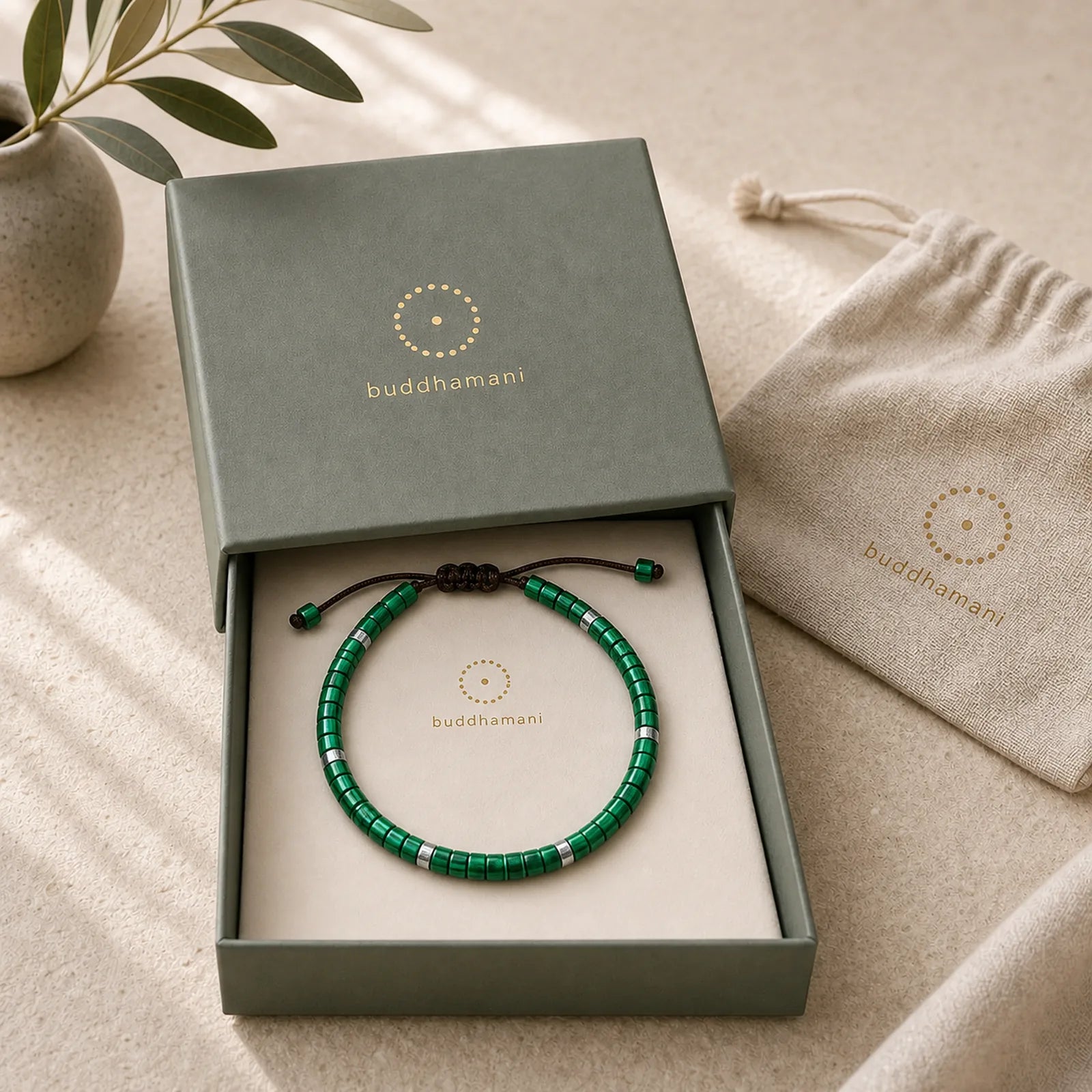Malachite Anti-Anxiety Spacer Bead Bracelet featuring Malachite