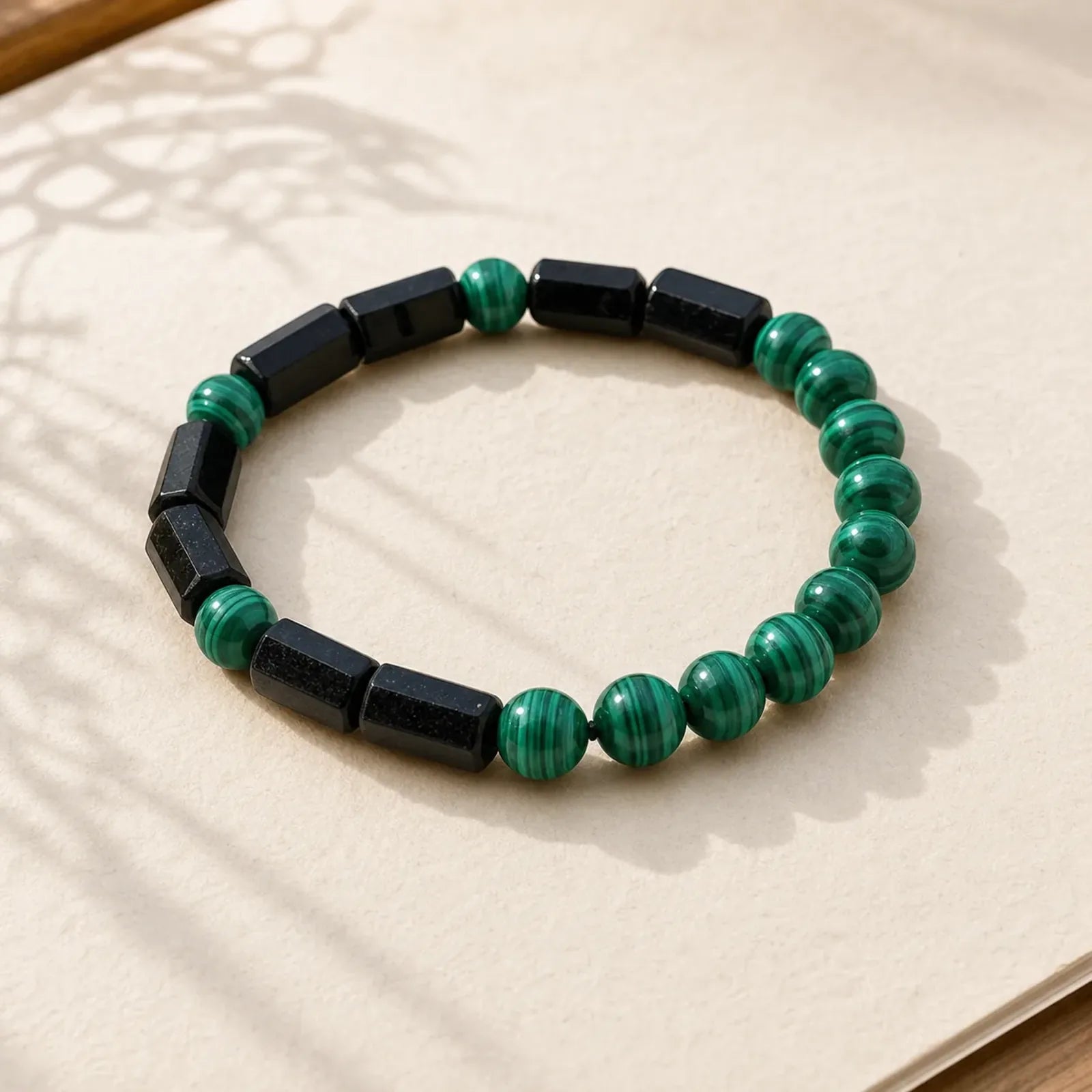 Malachite Black Tourmaline Purity Bracelet featuring Malachite, Tourmaline