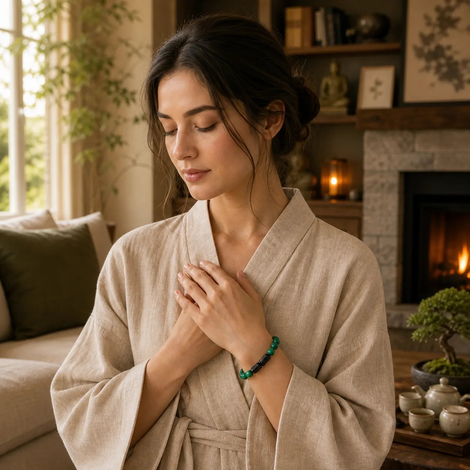 Malachite Black Tourmaline Purity Bracelet featuring Malachite, Tourmaline