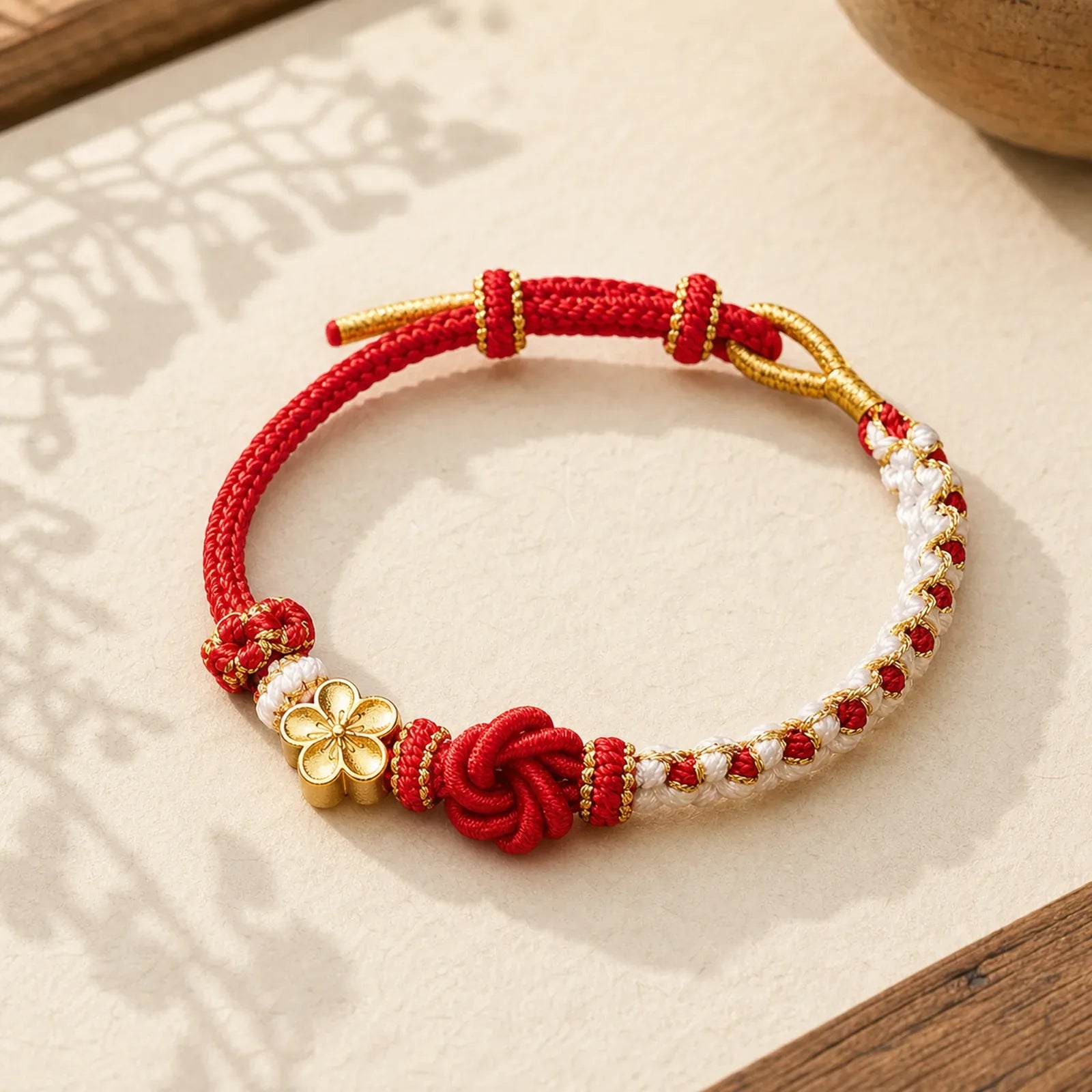 Mandala Braided Rope Confidence Bracelet featuring Mandala, Red String