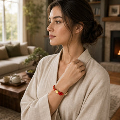 Mandala Braided Rope Confidence Bracelet featuring Mandala, Red String