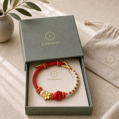 Mandala Braided Rope Confidence Bracelet featuring Mandala, Red String