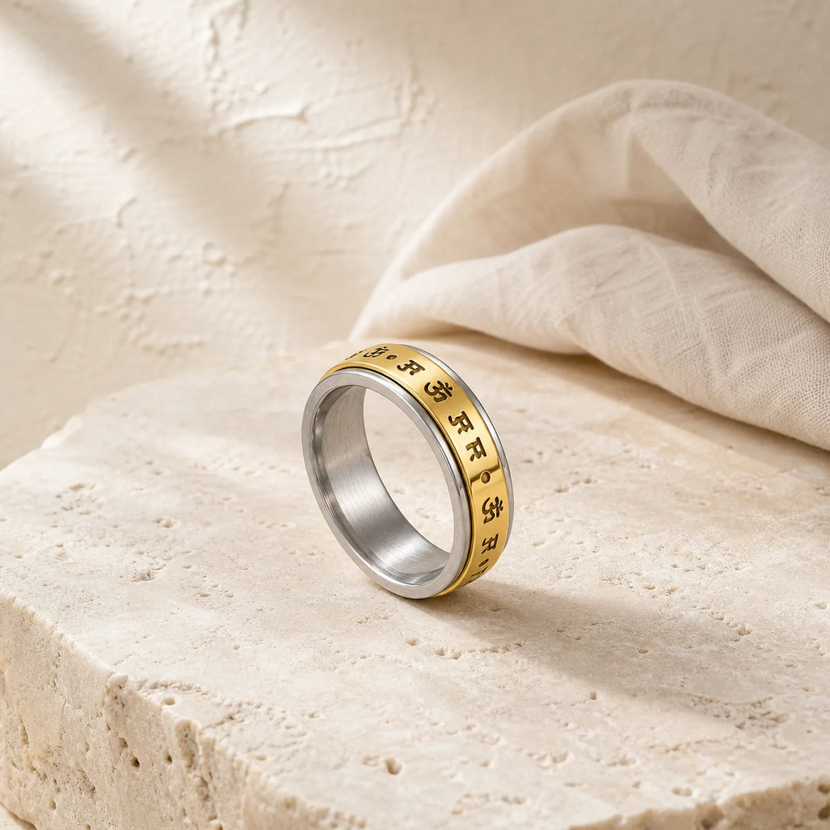 Mantra Titanium Steel Balance Rotatable Ring featuring Titanium Steel