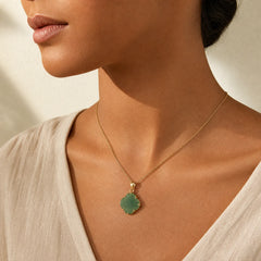 "May Luck and Joy Be With You" Jade Necklace Includes Gift Message Card featuring Jade, Green Jade, Copper