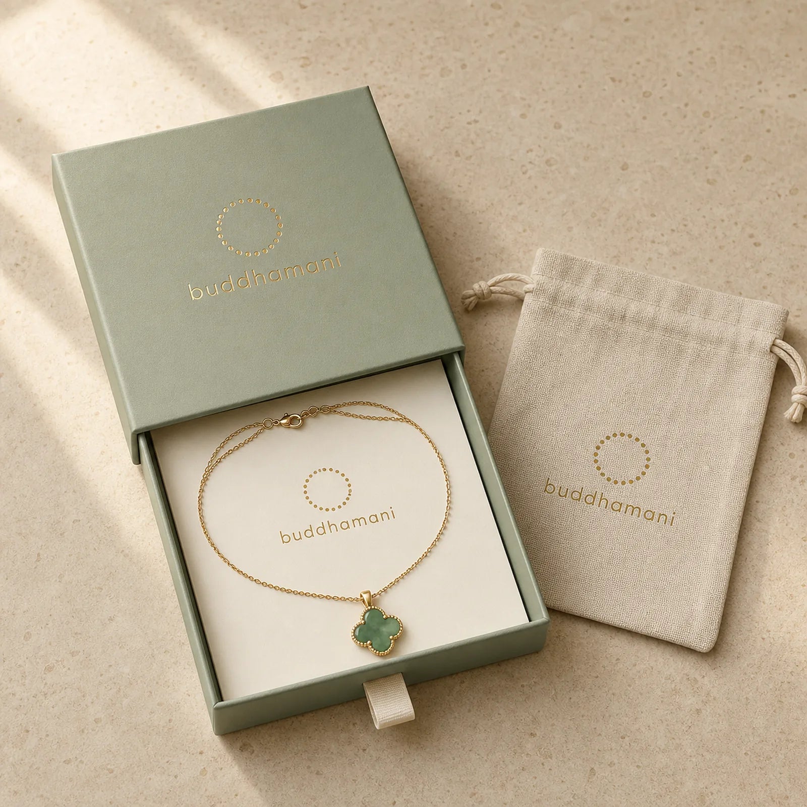 "May Luck and Joy Be With You" Jade Necklace Includes Gift Message Card featuring Jade, Green Jade, Copper