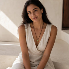 "May Strength Be With You" 24k Gold Plated Brass Elephant Necklace Includes Gift Message Card featuring Elephant Symbol