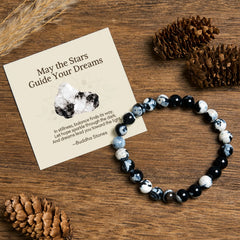"May the Stars Guide Your Dreams" Orca Agate Bracelet Includes Gift Message Card featuring Orca Agate, Chalcedony