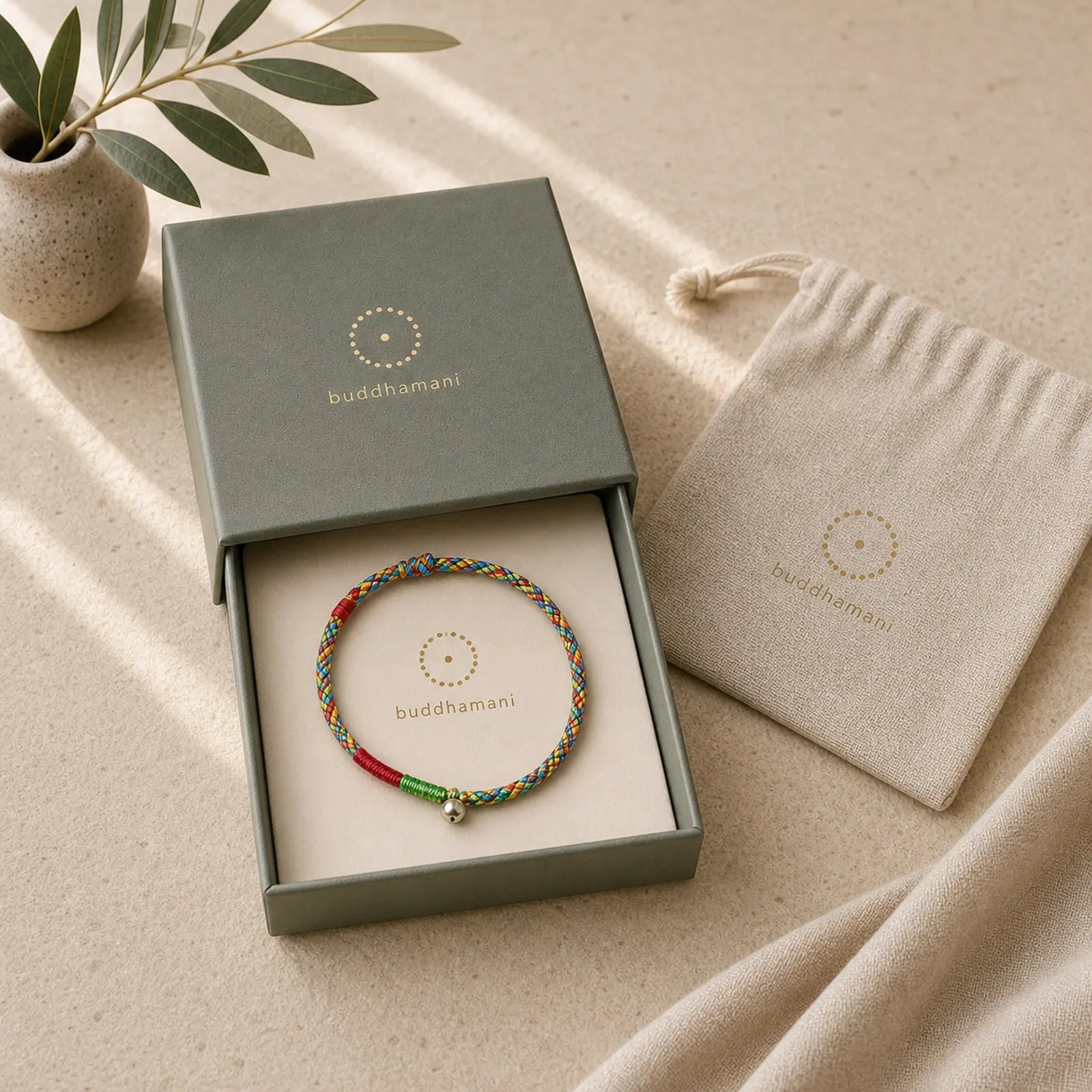 "May you be healthy and happy" Lucky Multicolored Bracelet Includes Gift Message Card featuring Red String, Silver, Dragon