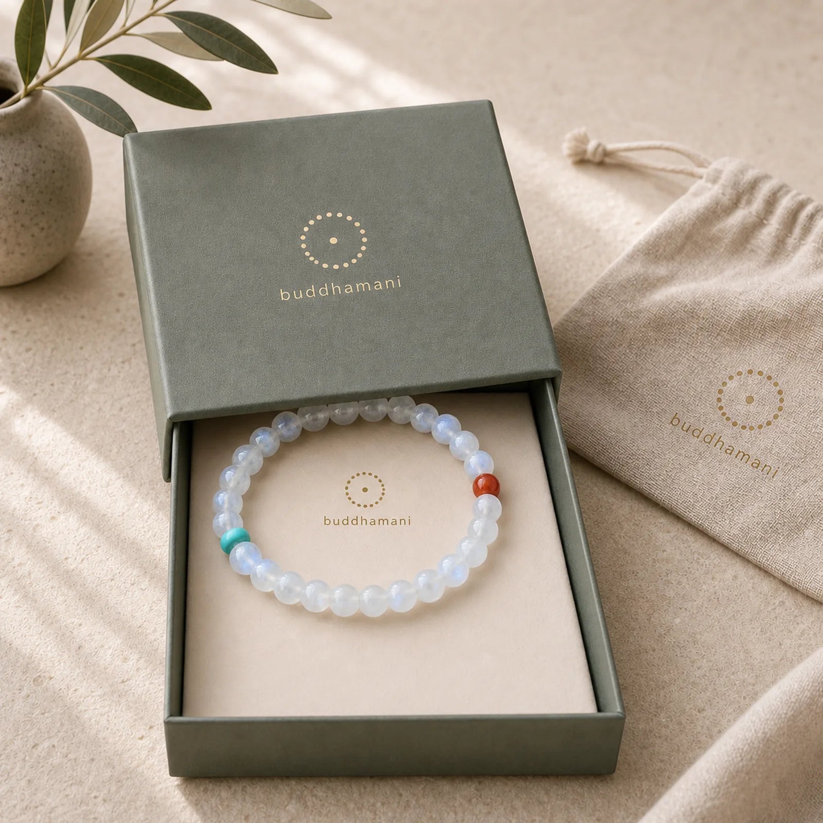 Moonstone Calm Healing Positive Bracelet featuring Moonstone