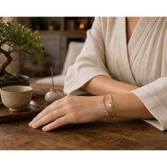 Moonstone Healing Love Bracelet Bangle featuring Moonstone, Copper