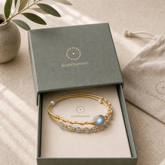 Moonstone Healing Love Bracelet Bangle featuring Moonstone, Copper