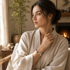 Moonstone PiXiu Blue Tiger Eye Fu Character Healing Couple String Bracelet featuring Moonstone, Pixiu, Blue Tiger Eye