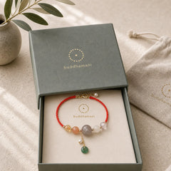 Moonstone Sunstone Beads Peace Buckle Charm Healing Bracelet featuring Moonstone, Peace Buckle, Copper
