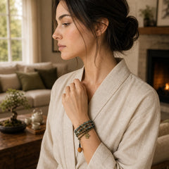 Moss Agate Copper Lucky Multilayer Bracelet featuring Moss Agate, Copper, Topaz