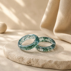 Moss Agate Healing Balance Ring featuring Moss Agate