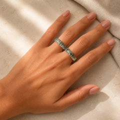 Moss Agate Healing Balance Ring featuring Moss Agate