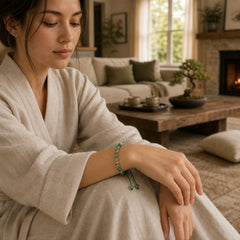 Moss Agate Lucky Balance Bracelet featuring Moss Agate, Copper