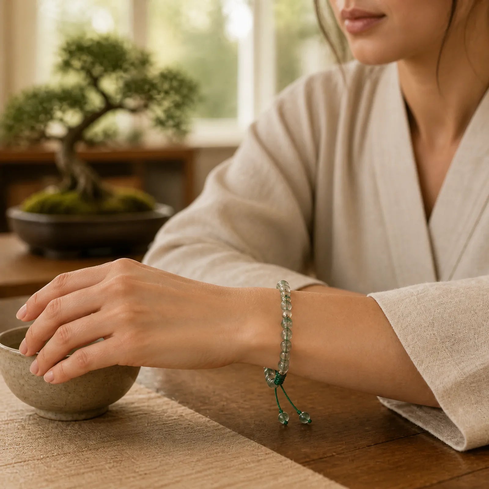 Moss Agate Lucky Balance Bracelet featuring Moss Agate, Copper