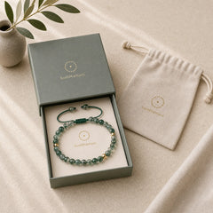Moss Agate Lucky Balance Bracelet featuring Moss Agate, Copper