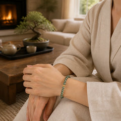 Moss Agate Lucky Bead Soothing Bracelet featuring Moss Agate