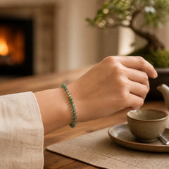 Moss Agate Lucky Bead Soothing Bracelet featuring Moss Agate