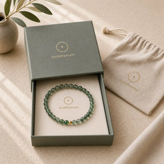Moss Agate Lucky Bead Soothing Bracelet featuring Moss Agate