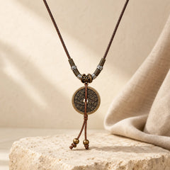 Mountain Ghosts Spend Money Bagua Alloy Copper Coin Harmony Necklace Pendant featuring Bagua, Copper