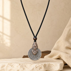 Mountain Ghosts Spend Money Bagua Design Copper Pixiu Harmony Necklace Pendant featuring Bagua, Copper, Pixiu