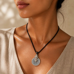 Mountain Ghosts Spend Money Bagua Design Copper Pixiu Harmony Necklace Pendant featuring Bagua, Copper, Pixiu