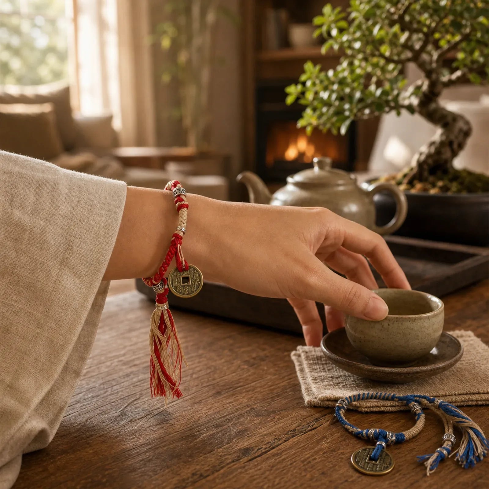 Mountain Ghosts Spend Money Wealth Prosperity Handmade Braided Bracelet featuring