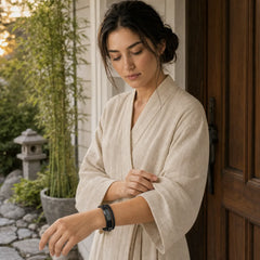 Multi-layered Cross-woven Design Leather Titanium Steel Balance Bracelet featuring Titanium Steel