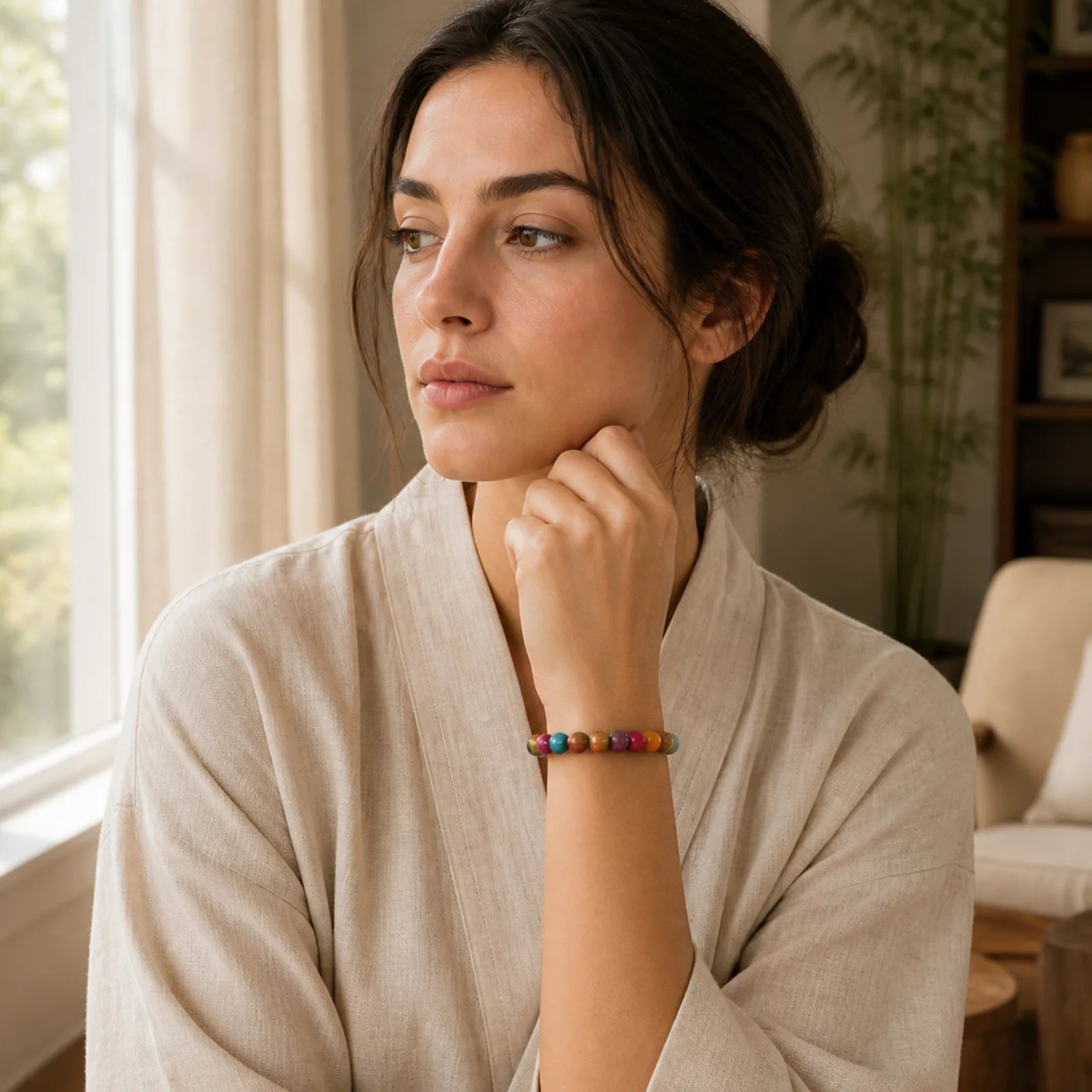 Multicolor Tourmaline Positive Bracelet featuring Tourmaline