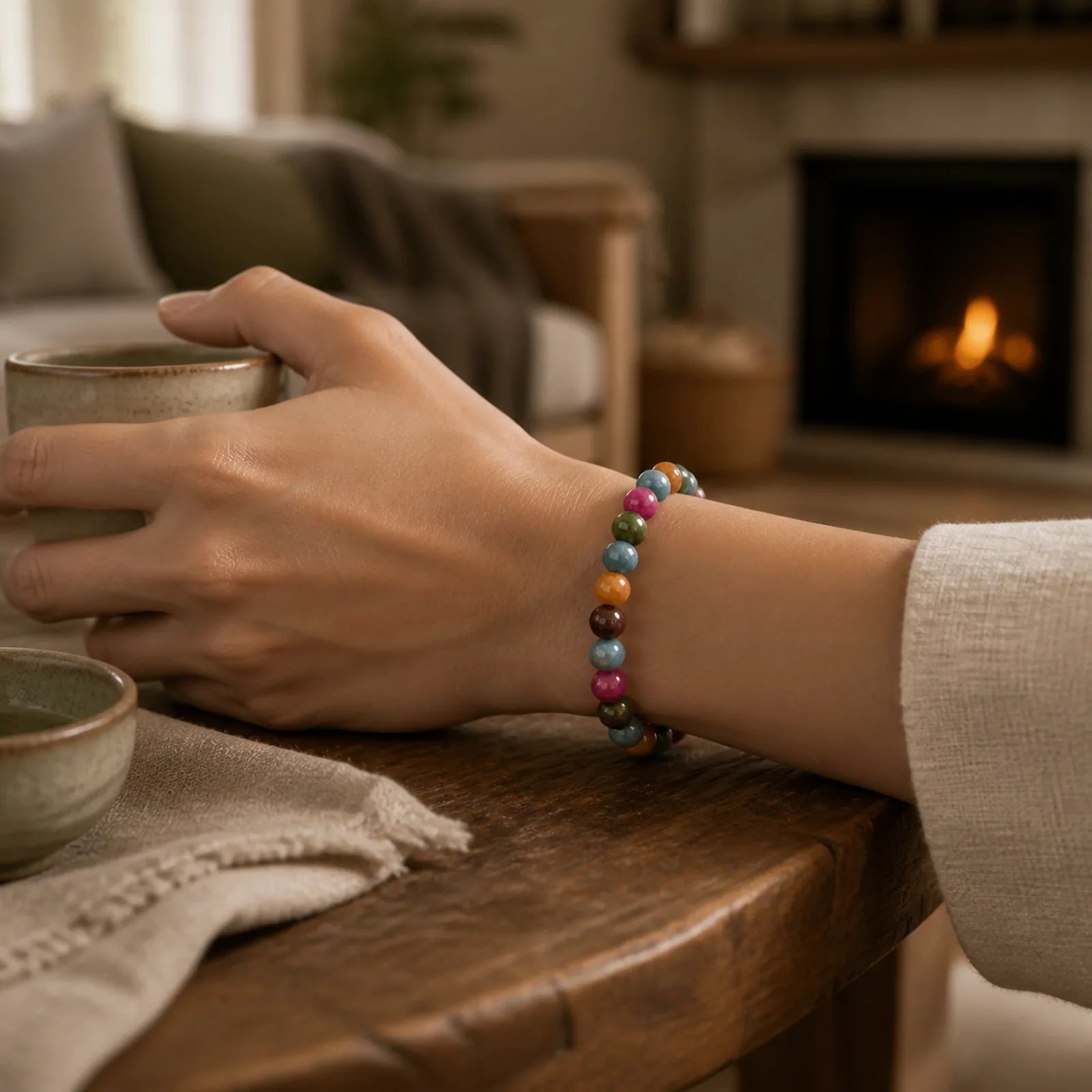 Multicolor Tourmaline Positive Bracelet featuring Tourmaline