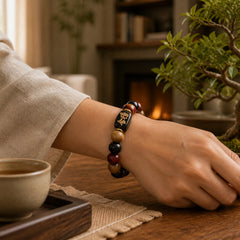 Multicolored Green Sandalwood Ebony Wood Red Sandalwood Peace Bracelet featuring Green Sandalwood, Sandalwood, Ebony Wood