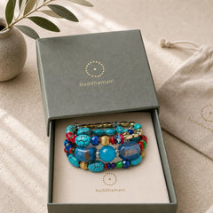 Multilayer Irregular Turquoise Agate Beads Blessing Bracelet featuring Turquoise, Green Agate, Black Onyx
